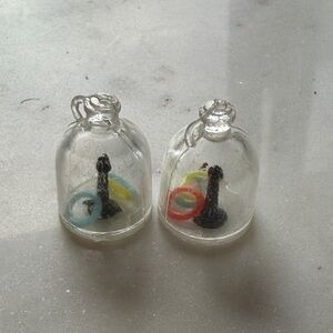RARE Clear Capsule Hong Kong Cracker Jack ring toss game set of 2 game Charms